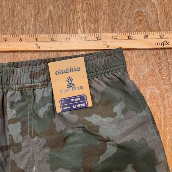 NWT CHUBBIES Men's"You Can't See Mes" Athlounger Green Camo Shorts Size Medium - Picture 11 of 12